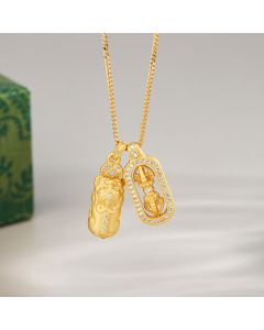 Buddha Stones 925 Sterling Silver Mini PiXiu Dorje Vajra Wealth Necklace Pendant - Silver / Vajra