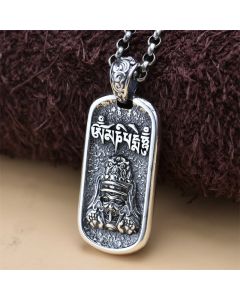 Buddha Stones 925 Sterling Silver Zakiram Goddess of Wealth Om Mani Padme Hum Peace Necklace Pendant - 60cm(Chain Only)