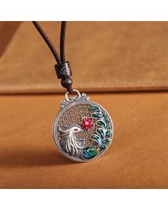 Buddha Stones 990 Sterling Silver Phoenix Luck Protection Necklace Pendant - Phoenix(Luck♥Strength)