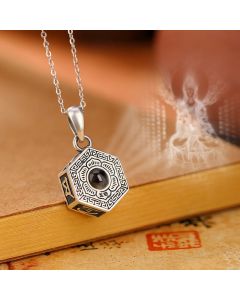 Buddha Stones 990 Sterling Silver Tibetan Om Mani Padme Hum Lotus Love Projection Necklace Pendant - Om Mani Padme Hum