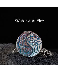 Buddha Stones 990 Sterling Silver Yin Yang Water and Fire Balance Necklace Pendant - 990 Sterling Silver