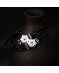 Buddha Stones 999 Sterling Silver 12 Constellations of the Zodiac Protection Handmade String Bracelet - Pisces / 19CM