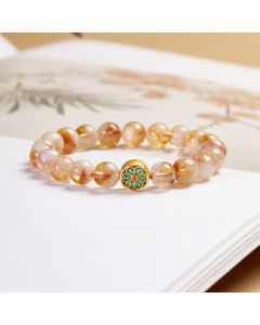 Buddha Stones 999 Sterling Silver Om Mani Padme Hum Citrine Protection Bracelet - Citrine(Wrist Circumference: 5.5-6.3in(14-16cm))