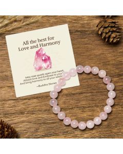 Buddha Stones "All the Best for Love and Harmony" Stone Quartz Bracelet Includes Gift Message Card - 8mm / Imperial Stone / Deluxe Gift Bag (+$9.59)