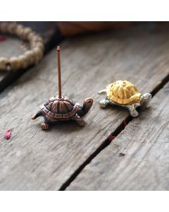 Buddha Stones Alloy Turtle Snail Healing Incense Burner Desk Decoration - Gold Snail 3.9*1.6*1.6cm