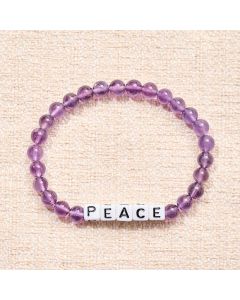 Buddha Stones Amethyst PEACE Letters Beads Meditation Bracelet - Amethyst(Meditation ♥ Balance)