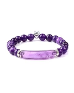 Buddha Stones Amethyst Tiger Eye Lapis Lazuli Green Aventurine Rhodonite Dalmatian Jasper Healing Bracelet - Dalmatian Jasper(Wrist Circumference 15-16cm)