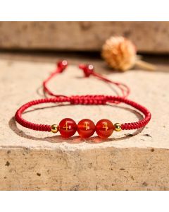 Buddha Stones Angel Number Red String Red Agate Beads Luck Braided Adjustable Bracelet - 999 Angel Number / Red String(Wrist Circumference 15-22cm)