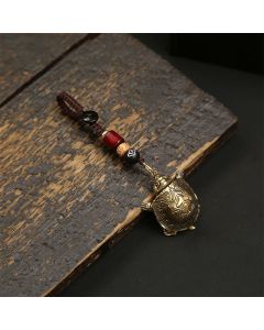 Buddha Stones Articulated Brass Turtle Prosperity Charm Keychains - Articulated Turtle