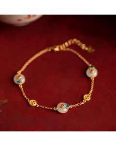 Buddha Stones Auspicious Clouds Jade Pattern Luck Bracelet - Jade(Prosperity♥Abundance)