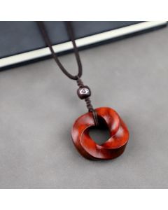 Buddha Stones Auspicious Clouds Relaxation Necklace Pendant - Red Sandalwood