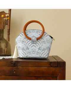 Buddha Stones Auspicious Clouds Shell Print Handbag - Auspicious Clouds 26*10*21cm