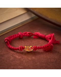Buddha Stones Auspicious Red String Koi Fish Success Bracelet - Dark Red String