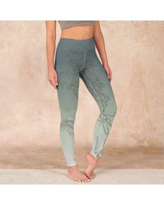 Buddha Stones Bamboo Leaves Sketch Print Sports Leggings Women's Yoga Pants - Gainsboro / US18，UK/AU22，EU50 (4XL)