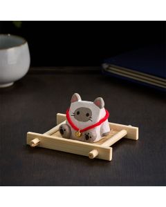 Buddha Stones Hand-Carved Basswood Cute Animal Cat ELephant Desk Decoration - Elephant(Strength ♥ Wisdom)