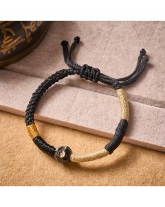 Buddha Stones Black and White Fire Agate String Balance Bracelet - YIN YANG(Balance ♥ Harmony)
