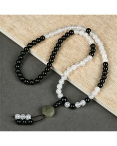 Buddha Stones Black Obsidian Bagua Protection Hand Beaded Bracelet - Bagua(Balance ♥ Harmony)