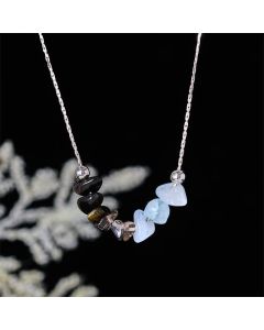 Buddha Stones Black Obsidian Smoky Quartz Garnet Aquamarine Strawberry Quartz Pink Crystal Strength Necklace Pendant - Strawberry Quartz