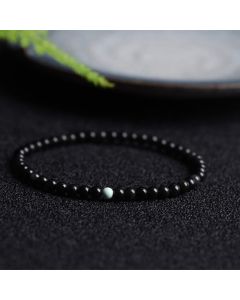 Buddha Stones Black Obsidian Turquoise Strength Fulfilment Bracelet - Black Obsidian Turquoise(Wrist Circumference:14-15 cm)