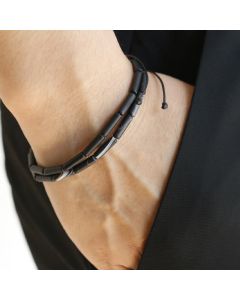 Buddha Stones Black Onyx Bead Support Protection Bracelet - Black Onyx 14 Beads Bracelet(Wrist Circumference Above 18cm)