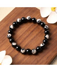 Buddha Stones Black Onyx Yin Yang Beads Balance Bracelet - Yin Yang(Balance ♥ Harmony)