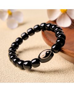 Buddha Stones Black Onyx Yin Yang Beads Harmony Bracelet - Yin Yang(Balance ♥ Harmony)