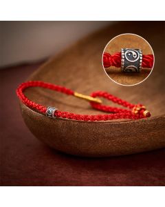 Buddha Stones Black Red String Yin Yang Protection Hand-Woven Minimalist Bracelet - Black Red String(Protection♥Luck)