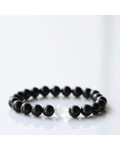 Buddha Stones Black Tourmaline Crystal Zodiac Animal Design Resilience Bracelet - Pig(Wrist Circumference 15–16cm)