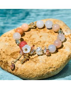 Buddha Stones Blue Crystal Amethyst Sun Stone Green Aventurine Healing Bracelet - Green Aventurine