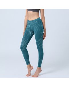 Buddha Stones Blue Koi Fish Flowing Waves Print Gym Leggings Women's Yoga Pants - CadetBlue / US18，UK/AU22，EU50 (4XL)