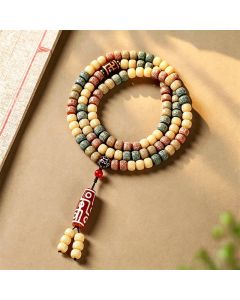 Buddha Stones Bodhi Seed Hand-Woven Peace Vintage 108 Bead Mala - Bodhi Seed (Awakening ♥ Wisdom)