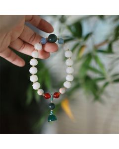 Buddha Stones Bodhi Seed Lotus Bead Carved Peace Harmony Bracelet - Bodhi Seed Lotus Beads(Wrist Circumference 14-17cm)