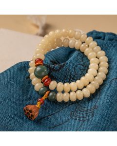 Buddha Stones Bodhi Seed Lotus Pod Charm Peace Double Wrap Bracelet - Bodhi Seed(Wisdom♥Wake Up)