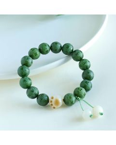 Buddha Stones Bodhi Seed Om Mani Padme Hum Carved Harmony Bracelet - Purple Bodhi Seed(Wrist Circumference 14-16cm)
