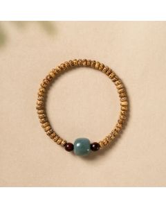 Buddha Stones Bodhi Seed Small Leaf Red Sandalwood Wisdom Bracelet - White Bodhi Seed(Auspiciousness♥Luck)