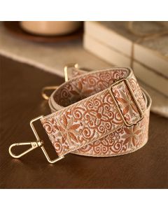 Buddha Stones Bohemian Brown Beige Flower Geometric Embroidery Adjustable Handbags Crossbody Shoulder Bag Purse Straps Replacement - Brown Beige 76-136cm*5cm