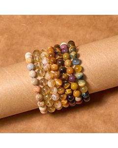 Buddha Stones Boost Confidence Yellow Series Happiness Positive Bracelet - Mookaite(Wrist Circumference: 14-16cm)