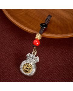 Buddha Stones Braided Chinese Zodiac Fu Character Fortune Keychains - Rat