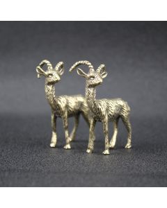 Buddha Stones Brass Goat Chinese Zodiac Luck Figurine Cute Animal Decor - Small Goat