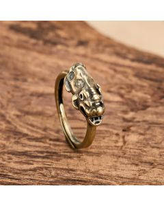 Buddha Stones Brass Pixiu Wealth Auspicioisness Adjustable Ring - PiXiu(Wealth ♥ Luck)