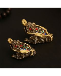 Buddha Stones Brass Three Legged Money Frog Wealth & Fortune Symbol - Small Money Frog 7.4 cm × 3.6 cm × 4.2 cm