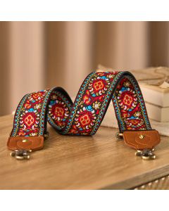Buddha Stones Brown Black Safflower Jacquard Adjustable Handbags Crossbody Shoulder Bag Straps - Brown / 80-140cm*5cm