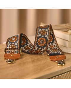 Buddha Stones Brown Flower Jacquard Adjustable Handbags Crossbody Shoulder Bag Straps - Brown / 80-140cm*5cm