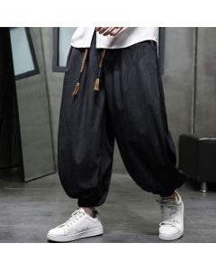 Buddha Stones Casual Daily Pure Color Drawstring Design Men's Harem Pants With Pockets - Peru / US/UK/AU48，EU58(5XL)