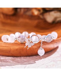 Buddha Stones Cat's Eye Moonstone Butterfly Star Charm Support Bracelet - Cat's Eye&Moonstone Star