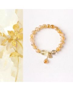 Buddha Stones Chinese Inspired Citrine Pi Xiu Luck And Abundance Gourd Pendant Bracelet - Pi Xiu Citrine(Wrist Circumference: 5.9–6.3 in/15–16 cm)