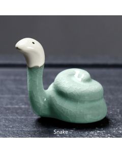 Buddha Stones Chinese Zodiac Ceramic Tea Pet Home Decoration - White Pig 6.1*5.6cm