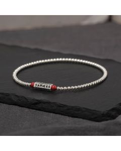 Buddha Stones Cinnabar Om Mani Padme Hum Wisdom Anklet Bracelet - 5.9–6.3 in (15–16 cm)