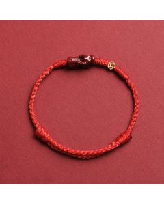 Buddha Stones Cinnabar Pi Xiu 925 Sterling Silver Chinese Coin Wealth Red String Adjustable Bracelet - Red / 5.5–6.7 in/14–17 cm