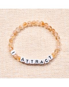 Buddha Stones Citrine I ATTRACT Letters Beads Prosperity Bracelet - Citrine(Happiness ♥ Prosperity)
